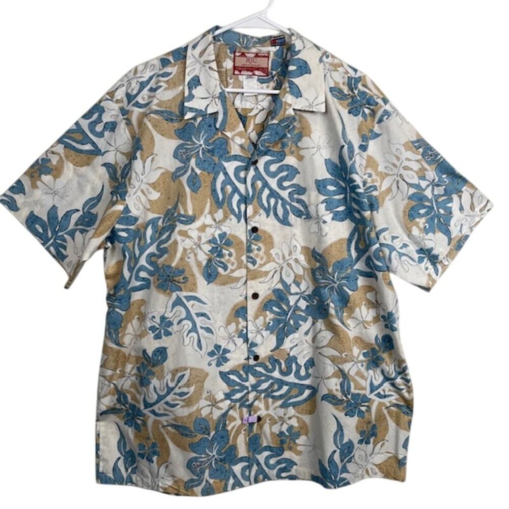 Robert J. Clancey VTG Y2K Hawaiian Shirt 2XL Floral Pattern